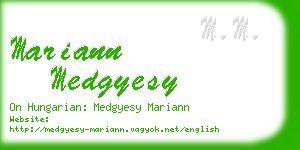 mariann medgyesy business card